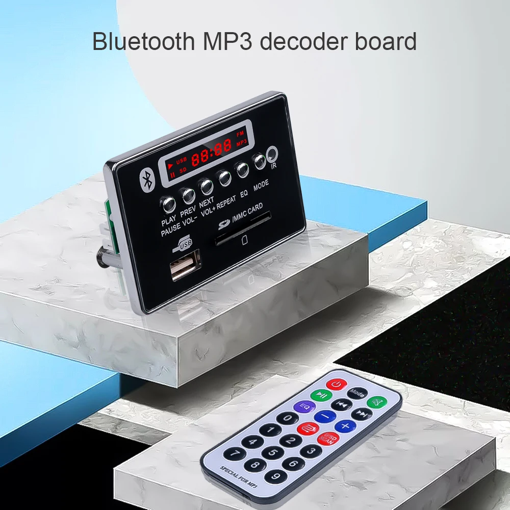 Bluetooth MP3 Decoder Board Wireless Car MP3 Player Recording Module FM Radio Support USB FM SD MMC Bluetooth Remote Control