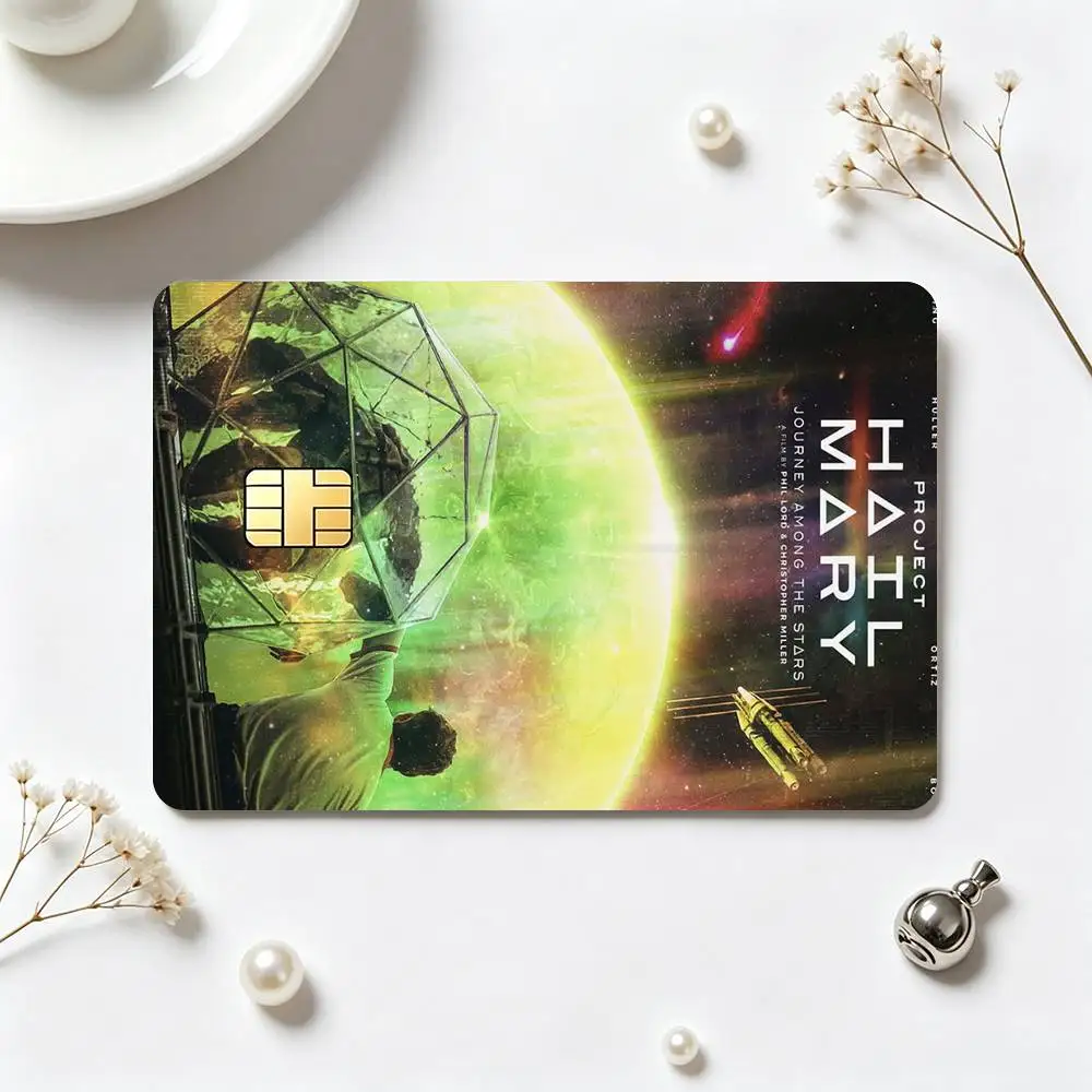 R-Ryan Gosling Project Hail Mary Sci-Fi Novel  Credit Card HD Stickers Small Chip Waterproof Sticker Game Card Decal Gift