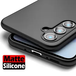 For Samsung Galaxy S24 Plus S23 S22 S21 S20 Ultra S24 Plus Case S23FE A16 A06 A05 A25 A55 5G Silicone Black Phone Back Cover