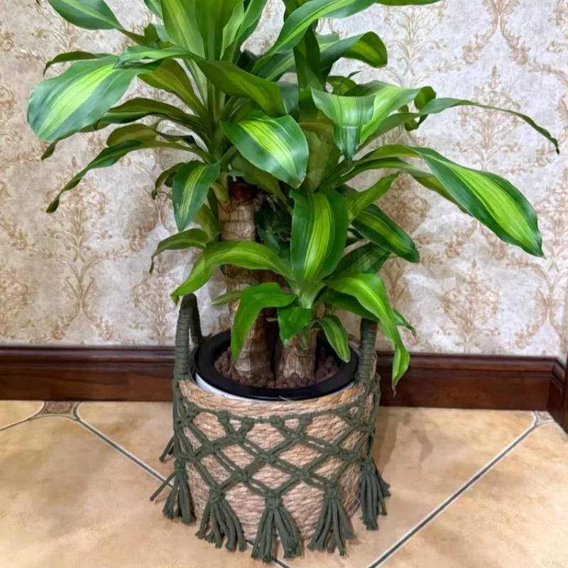 High Quality Wicker Basket For Planter Natural Flower Pot Bamboo Seagrass Woven Storage Baskets Toy Holders Home Garden Deco view 6