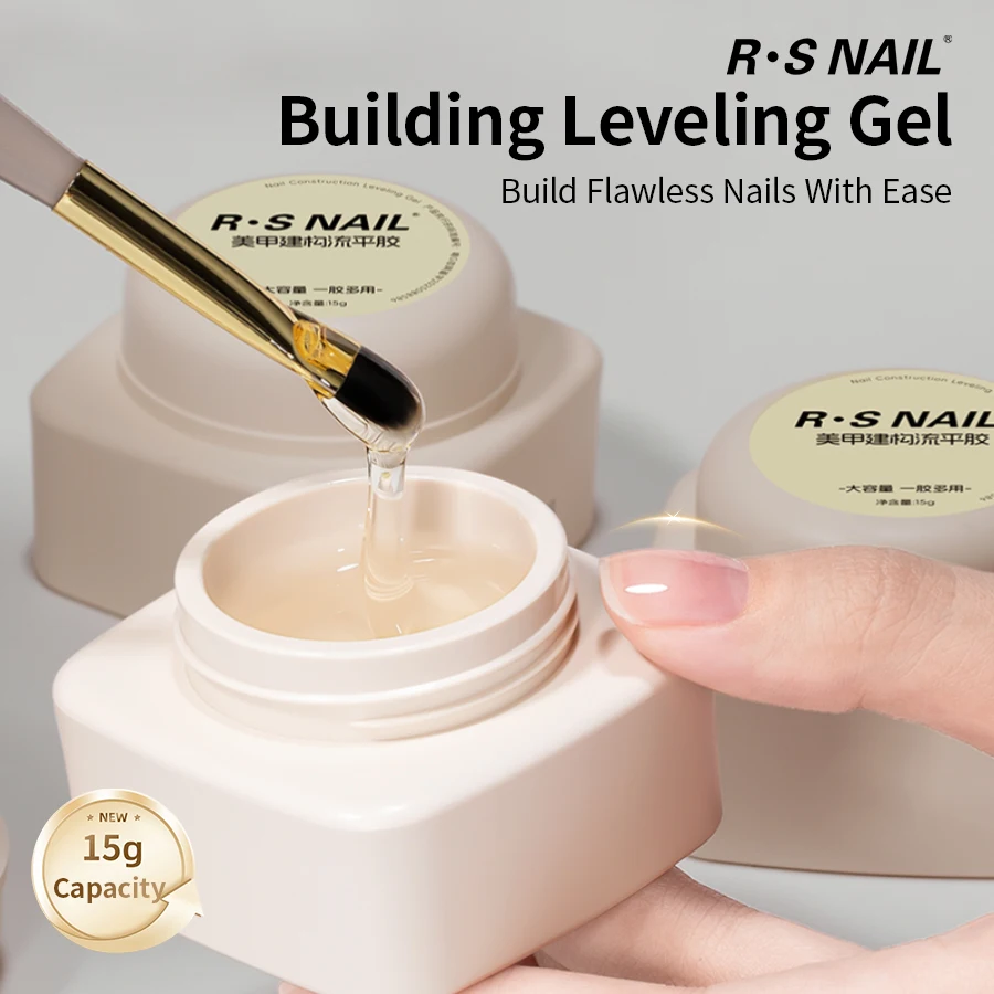 RSNAIL Builder Leveling Base Gel Clear Strengthener Gel Nail  Polish 5s Quick Drying Extension 15g Large Capacity Function Gel