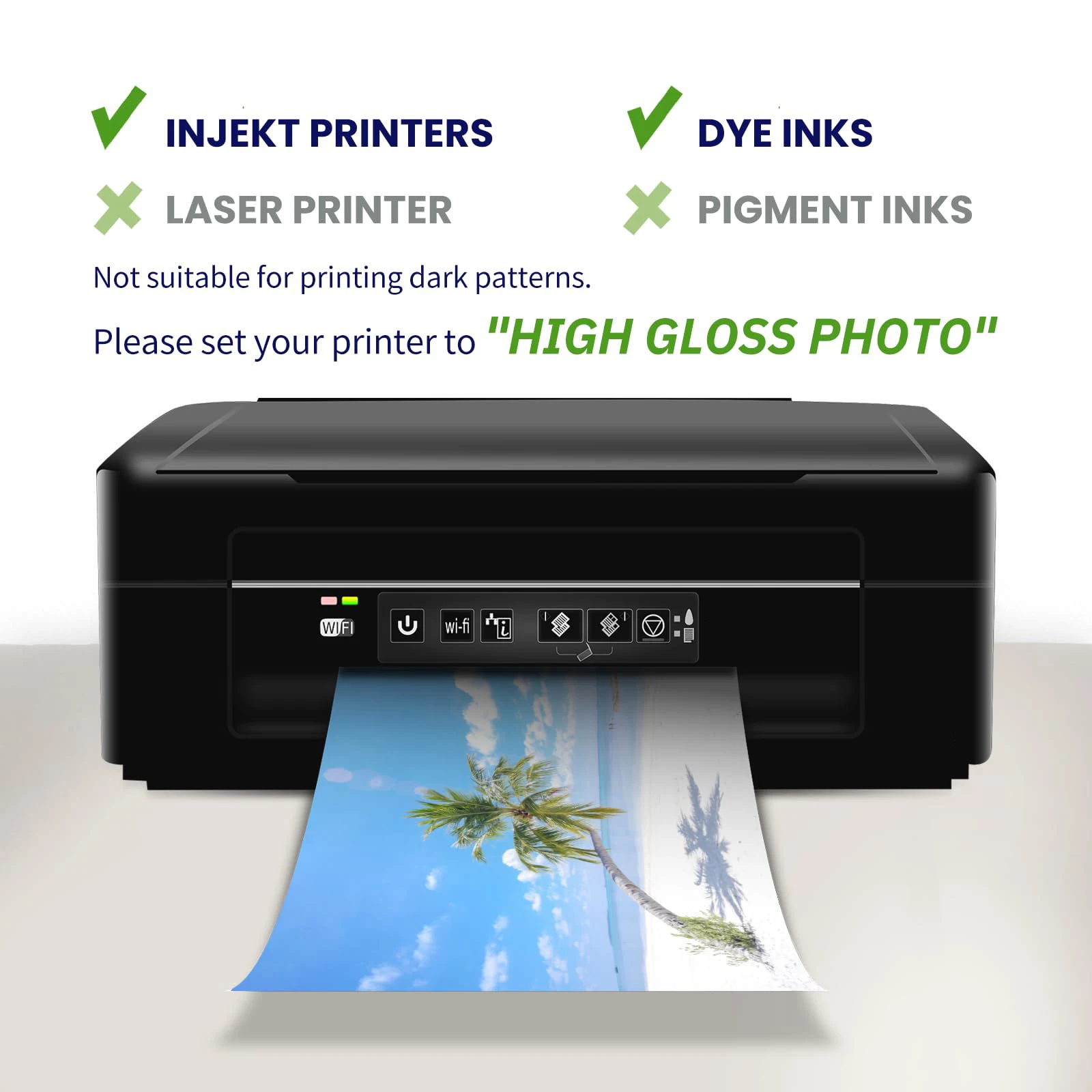 KRYON 양면 광택 사진 용지 50매 8.3x11.7인치 120 GSM 잉크젯 프린터용, 사진, 달력 및 공예용