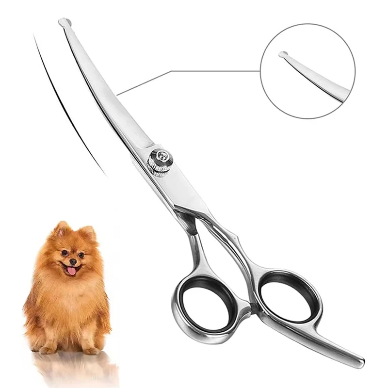 

Stainless Steel Dog And Cat Grooming Hair Clipper Foot Ear Eye Hair Trimmer With Safety Round Head Curved Pet Specific Clipper