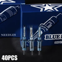 Agujas para Tatuajes en Cartucho RL/RS/RM/M1 40/20/10PCS, Agujas Desechables para Maquillaje Permanente o Arte Corporal 0.35, Suministros para Tatuajes