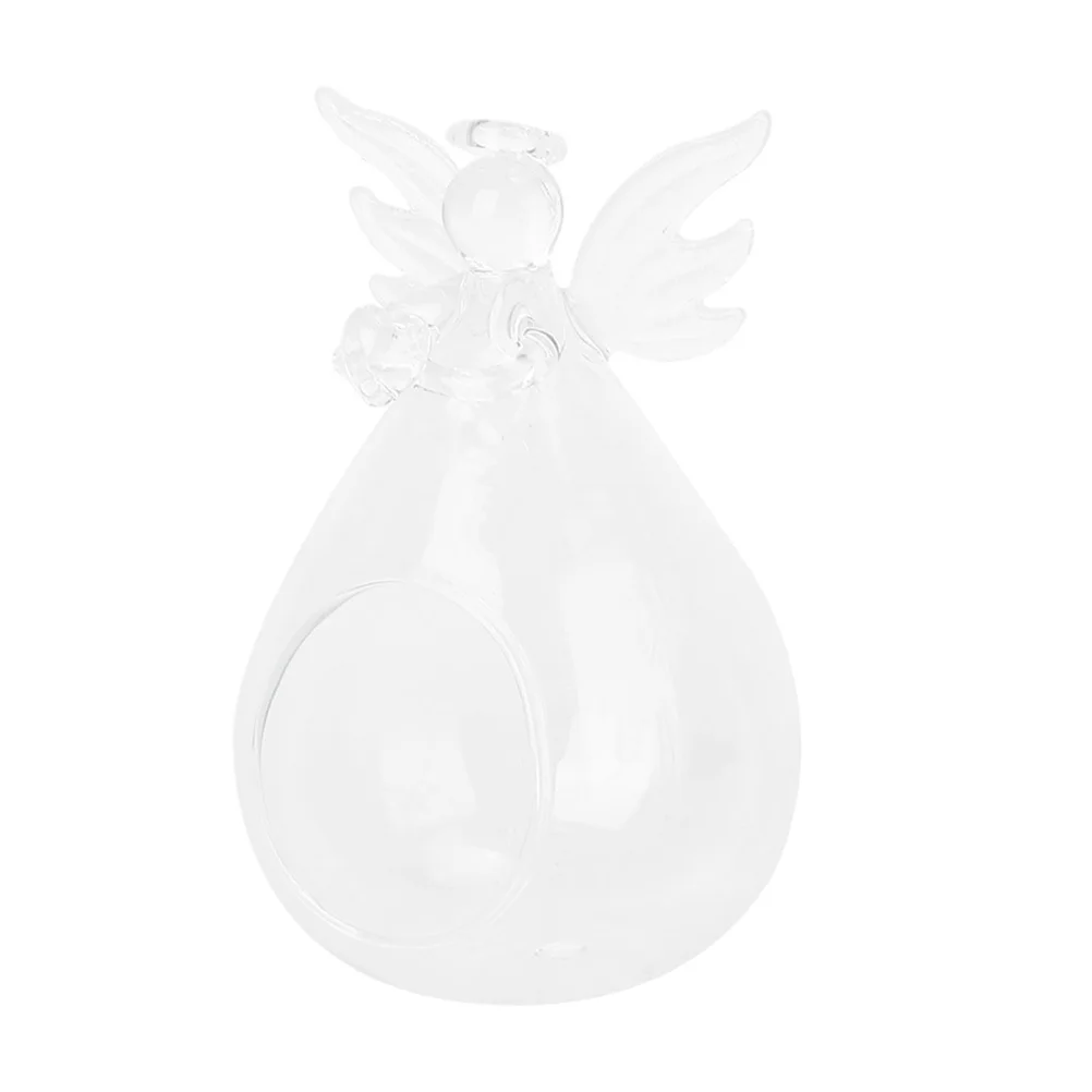 

1Pcs Delicate Glass Vase Thickened Bottom Stable Design for Garden Home Decoration Creative Angel Vase Flower Inserting Bottle
