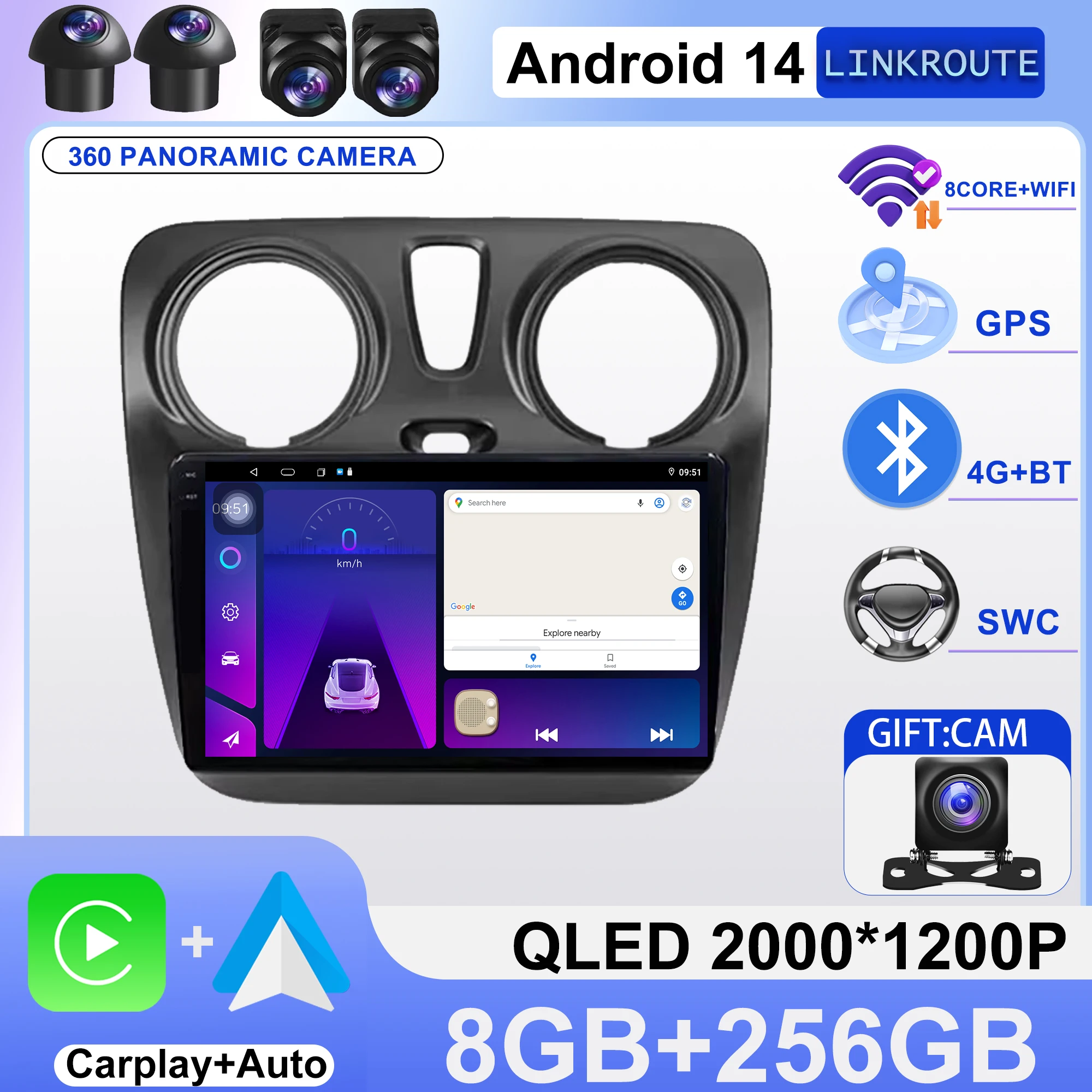 Android 14 Car For Renault Dokker Lodgy Dacia 2012 - 2020 Radio Multimedia Player Android Auto Carplay Head Unit Navigation GPS