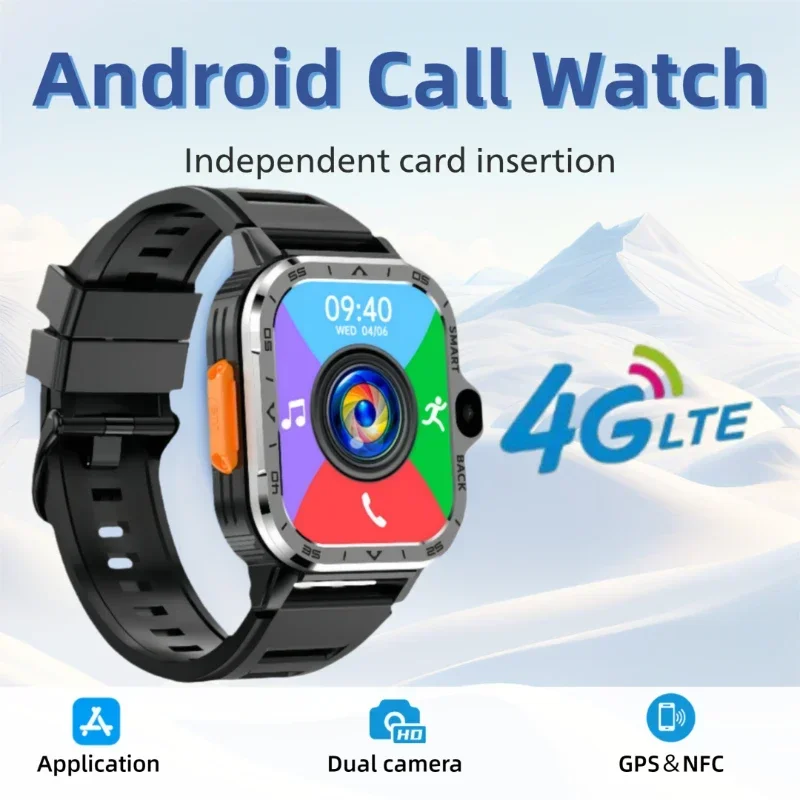 

PGD 4G Android Smartwatch for Men, 2.03" HD Screen, Dual Camera, WiFi, GPS Navigation, NFC, Waterproof, App Store