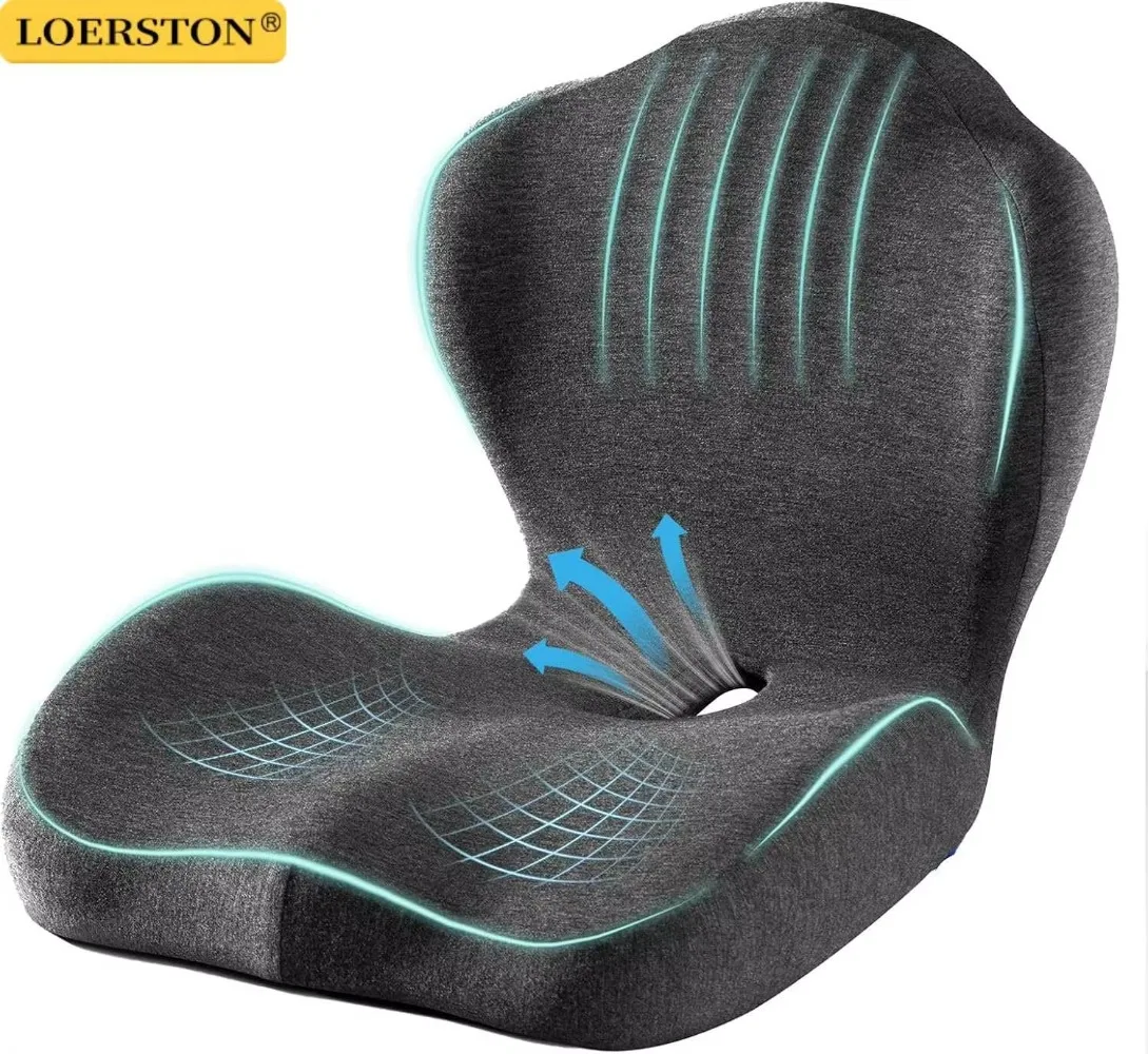 Memory Foam L-Shaped Integrated Seat Cushion with Lumbar Support Car Seat Cushion for Car Truck Desk Gaming Chair