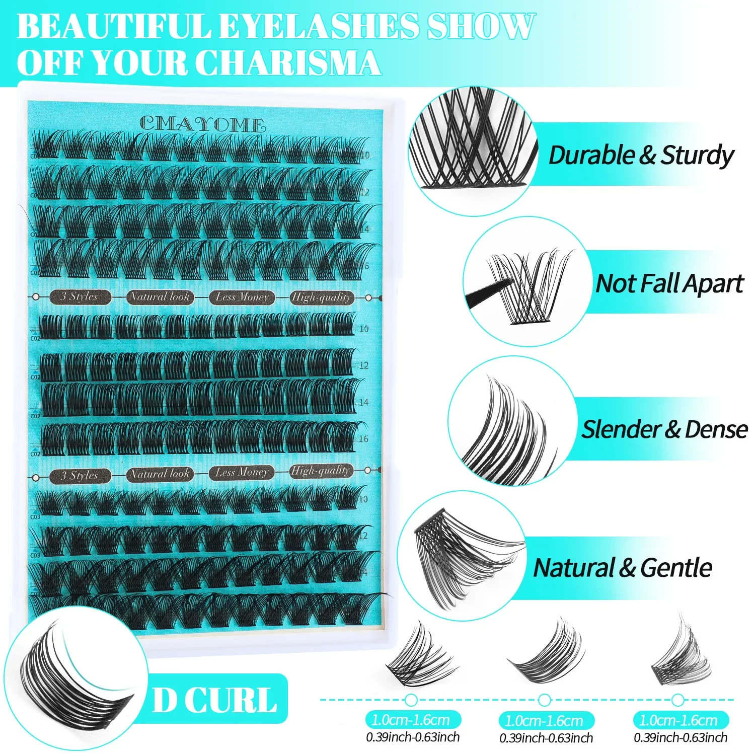 Hot-selling False Eyelash Kit, Single Cluster of Hot Melt Hair 148 Clusters of Thick Eyelashes Three Mixed Wholesale