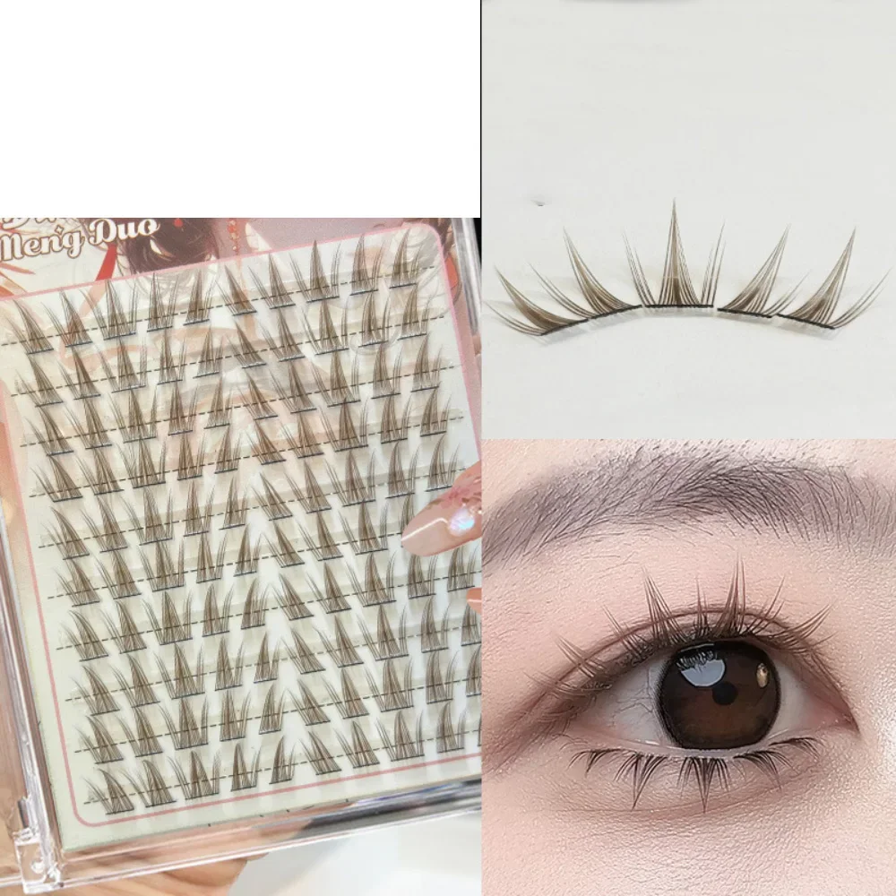 رموش سفلية بنية ورموش صناعية مجزأة كاريكاتير طبيعي رموش عباد الشمس رموش صناعية ملحقات مكياج التجميل #3