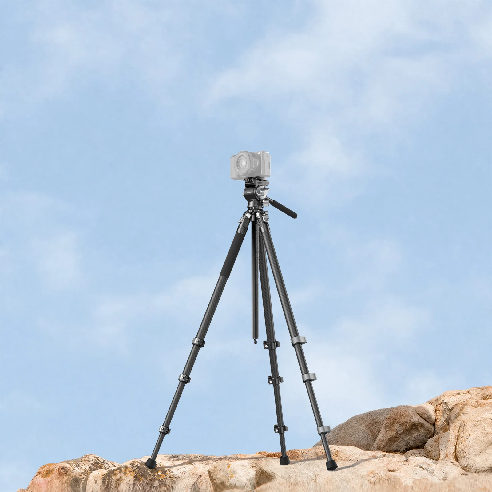 SmallRig Tragbares Kohlefaser-Stativ für Action-Kameras, Kopf für DSLR- und spiegellose Kameras, Käfige mit Smartphone-Halterung -5885 – Detail 5