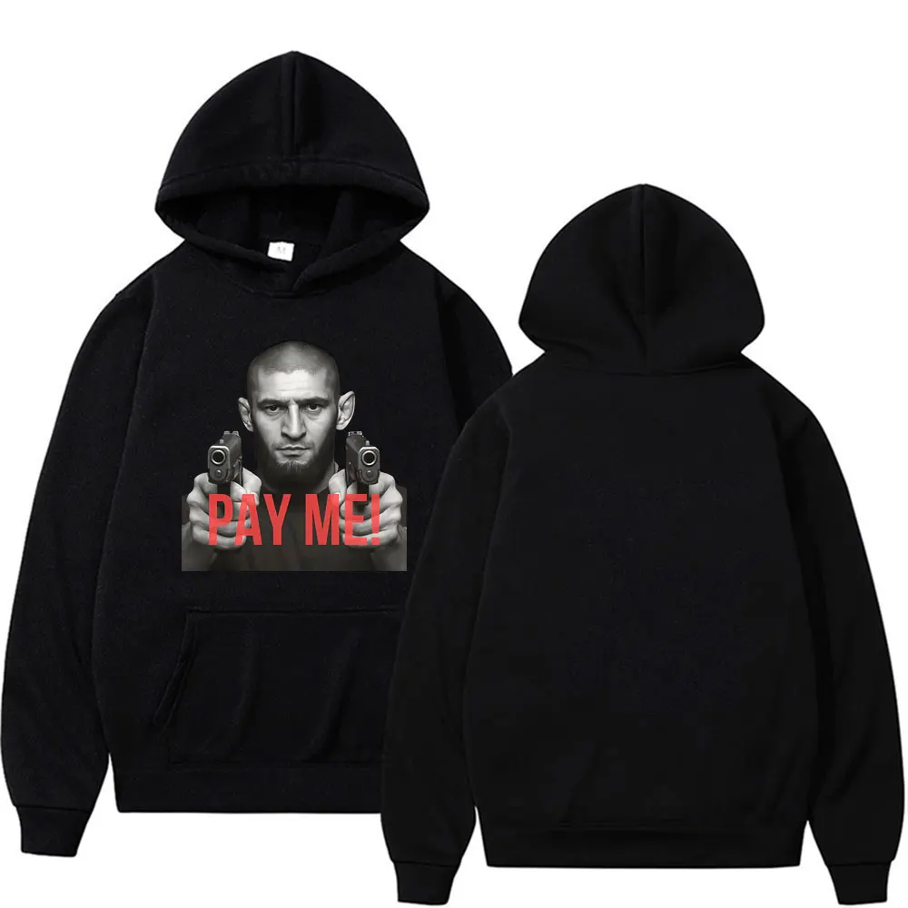 

Забавная толстовка Khamzat Chimaev Pay Me Merch для мужчин и женщин, классические худи оверсайз в стиле Харадзюку, высококачественная флисовая толстовка, уличная одежда