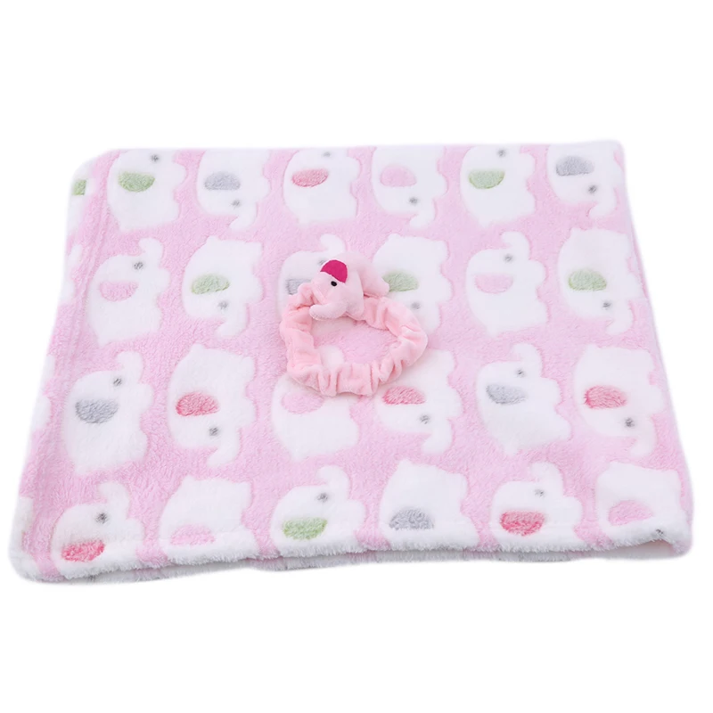 Cute Elephant Baby Blankets Newborn Cartoon Air Conditioning Quilt Coral Velvet Pillow Quilt Multi-function Baby Product