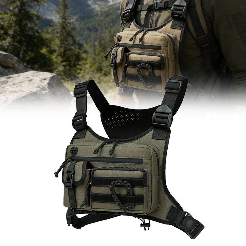 Sports Chest Bag For Men Women Water Resistant Lightweight Front Chest Pack Running Vest Bag For Workouts Running Cycling