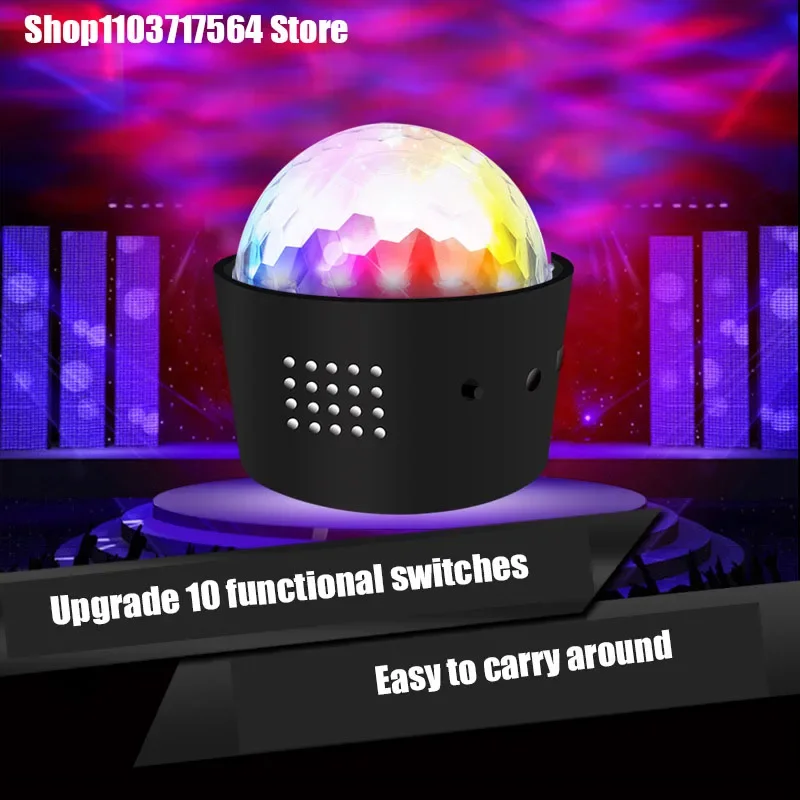 

LED Stage Disco Light Rotating DJ Ball Strobe Remote Sound Control Magic Dance Car RGB Christmas Gift Party Club Laser Show Lamp