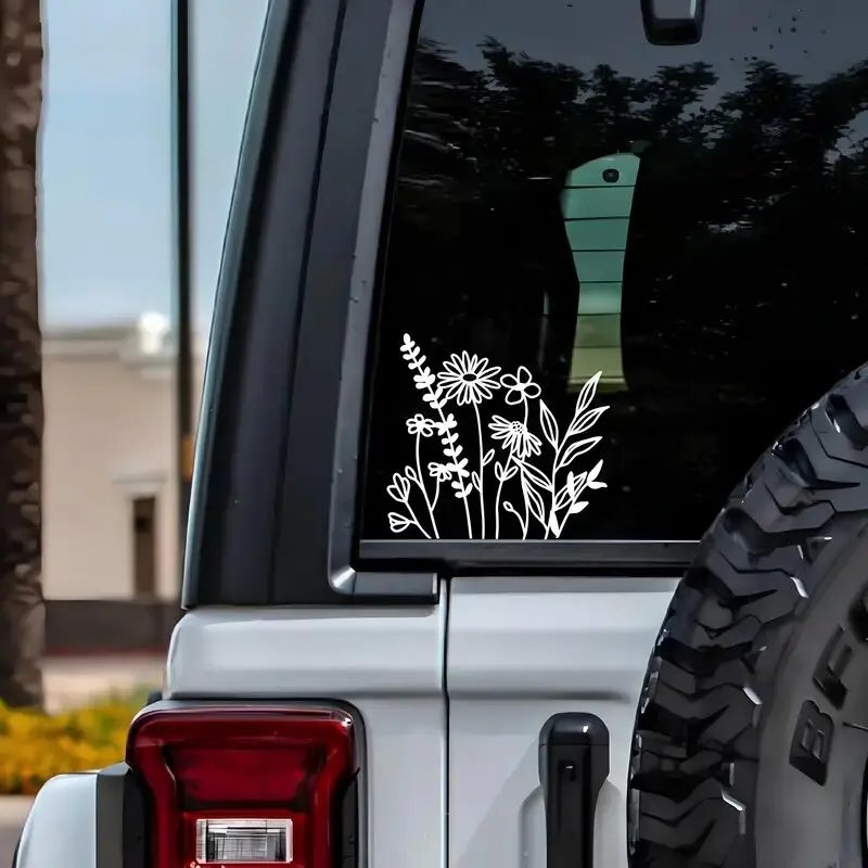 Wild Flower Decals for Camping, Laptop, Luggage, and Car - Glossy Stickers for Women.for a Unique and Personalized Look!