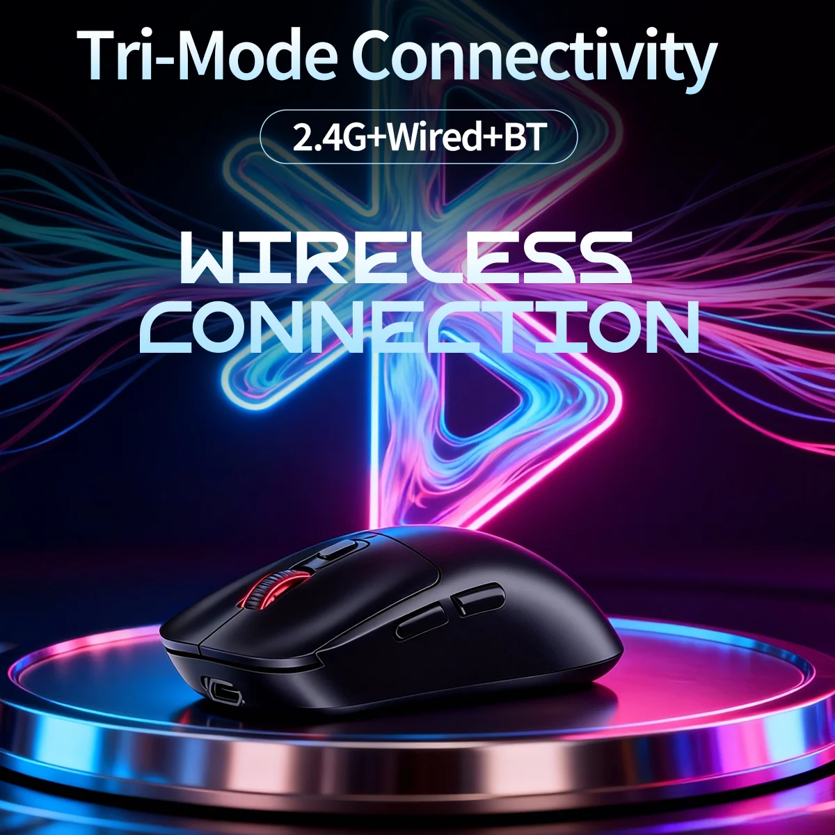 

Трехрежимная беспроводная мышь, встроенная аккумуляторная батарея, легкая проводная мышь 2,4G/BT, настольная/ноутбук, игры/офис