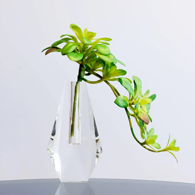 

Luxury Clear K9 Crystal Vase In Small Large Size For Home Indoor Tabletop Green Plant Flowers Decoration