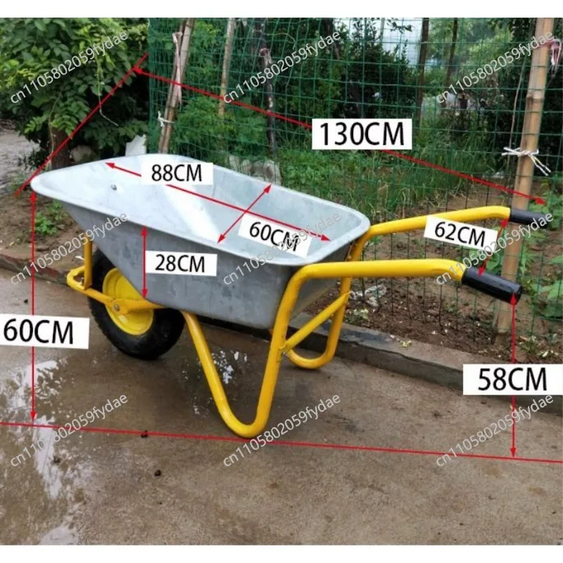 WB6428 Multi-Function Utility Cart Wheelbarrow for Garden Construction Debris TransportA