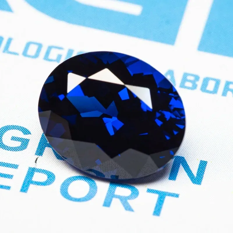 

Lab Grown Sapphire Oval Royal Blue Gemstone for Jewelry Making AGL Certificate for Ring Pendant Necklace Earrings Lab Created