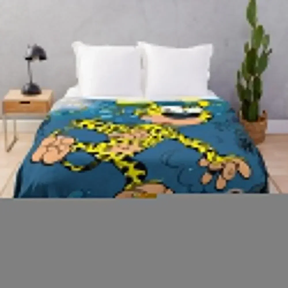 

Marsupilami under water Throw Blanket Outdoor Soft Blanket for Picnic Beach Camping