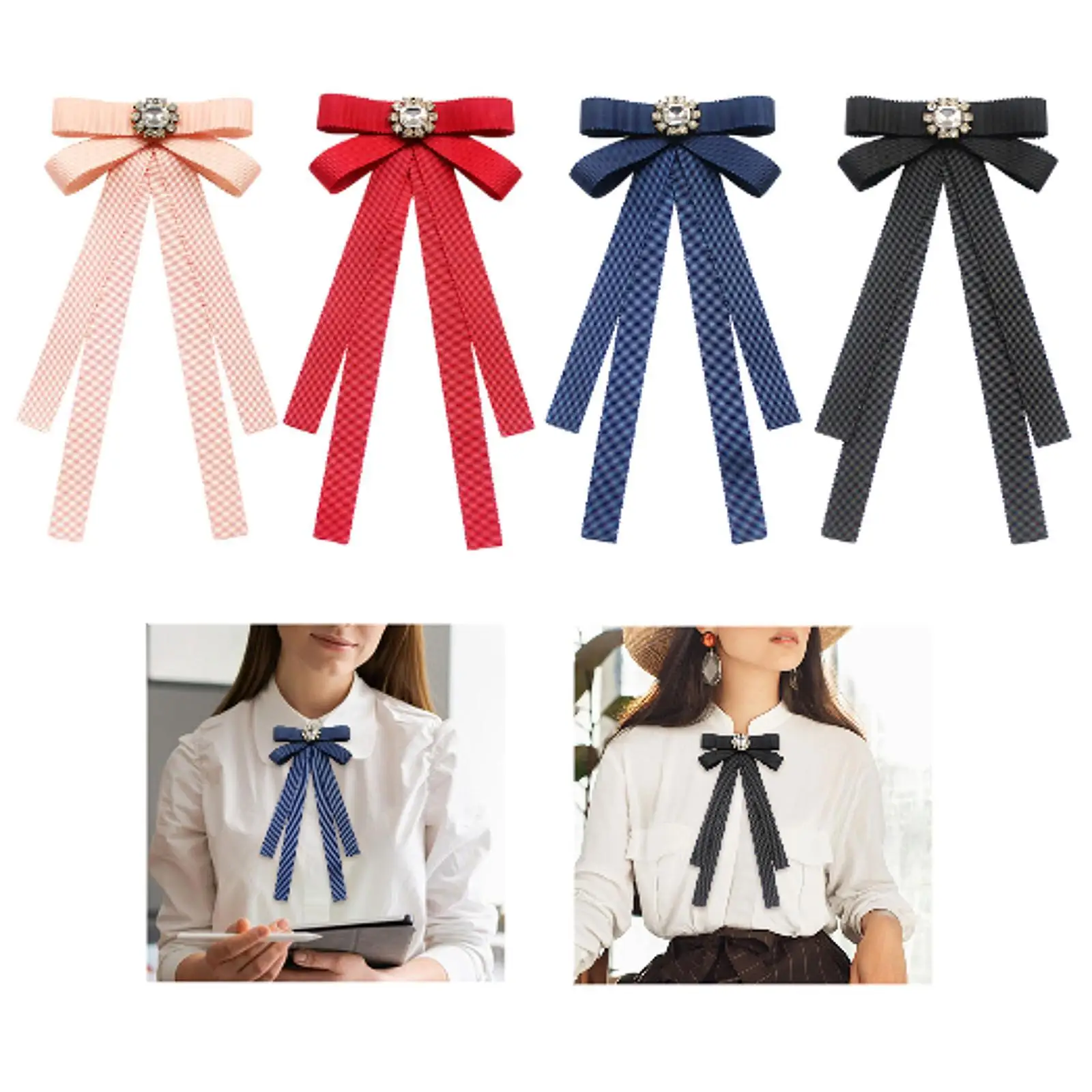 

Женская брошь-бант для воротника, декоративная булавка-галстук для женщин, лента-бант для шеи, брошь-заколка для вечеринок, церемоний, рубашек, аксессуары для одежды, для работы