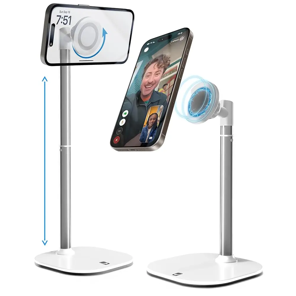 

MagStand, регулируемая магнитная подставка для iPhone для стола и держатель для телефона для видеозаписи, совместима с MagSafe, подставка для i