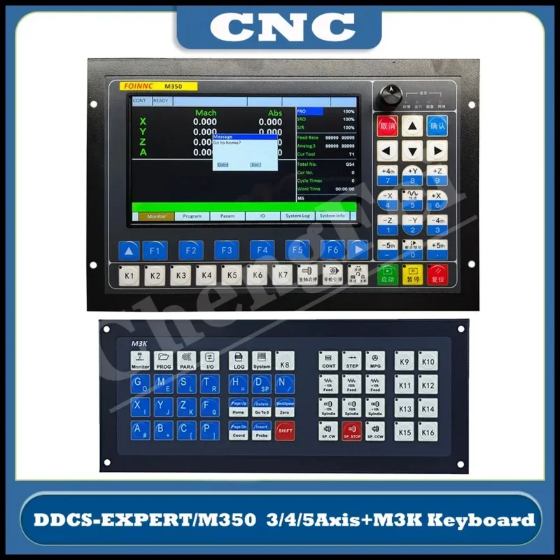 Cnc Ddcs-expert/M350 Plc 3/4/5 Axis Offline Motion Controller 1mhz G Code Better Than Ddcsv3.1 System With Atc Extended Keyboard