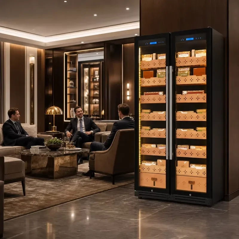 Wholesale 2000 Cigars Electric Cigar Humidor Cabinet Spanish Cedar Dual Zone App Controlled Temperature Humidity Control
