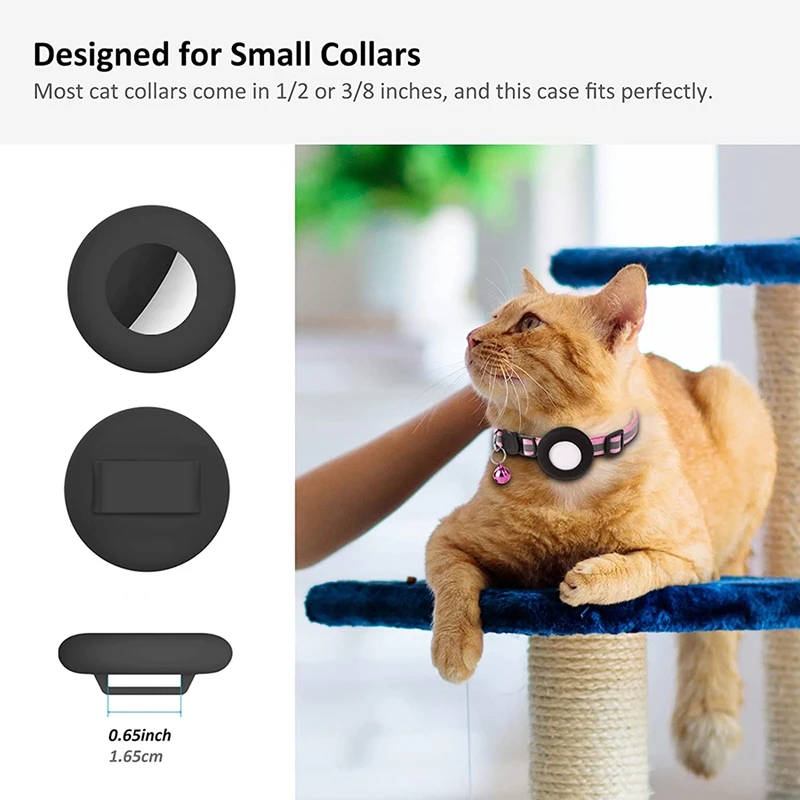 Cat Collar Holder, For Air Tag Cat Collar Holder Compatible For Apple Airtag GPS Tracker,2Pack Case Cover