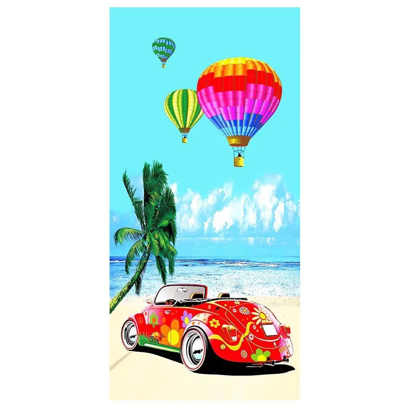 

Swimming Couples Beach Towel Ultra-fine Fiber Active Printed Towels No Fading Sun Shawl Yoga Towel Running Quick Drying Towel