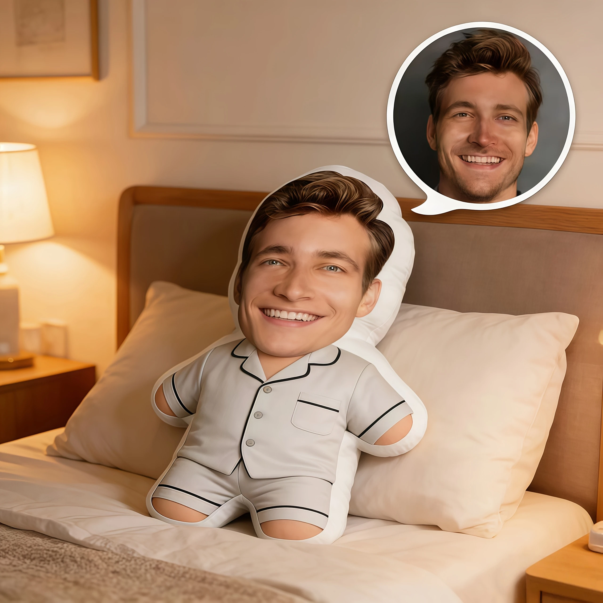 Custom Multi-Photo Ugly Pillow, Personalized Face Printed Double-Layer Cushion for Body - Custom Personalized Couple Throw Pillo