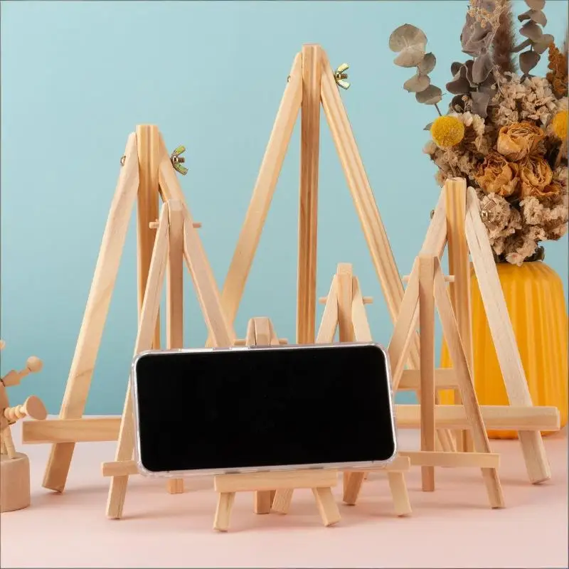 Adjustable Mini Wooden Tripod 3 Sizes Natural Wood Photo Frame For Wedding Table Decor Art Craft Display Home Desktop Decoration