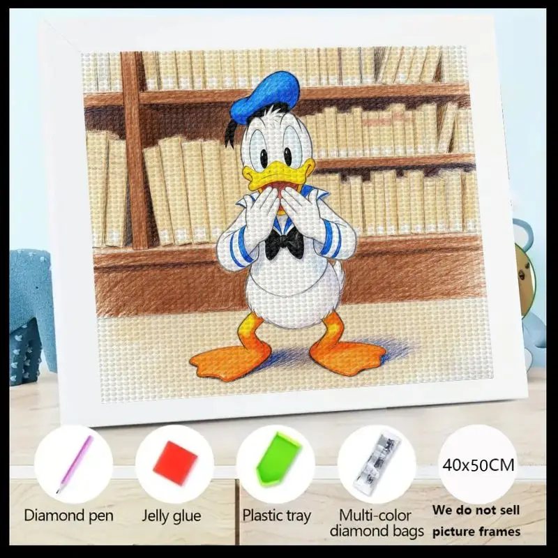 

1 шт., алмазная живопись «Дональд Дак», 5D художественный набор «сделай сам», милый дизайн персонажей мультфильма, сверкающий драгоценный камень, красочная кристаллическая алмазная боль