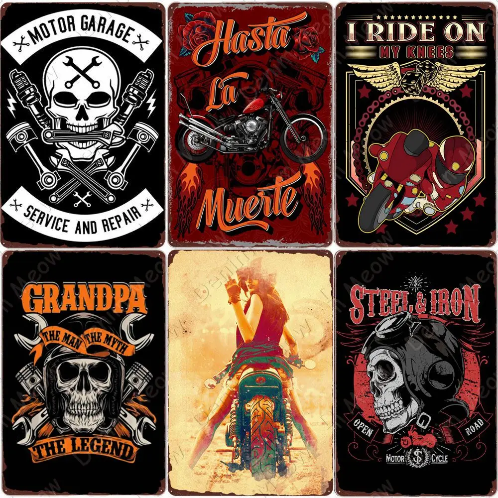 Vintage Metal Sign for Biker, Grandpa The Legend, DAD Poster, Route 66, Art Painting, Bar, Club, Home, Garage, Wall Decor