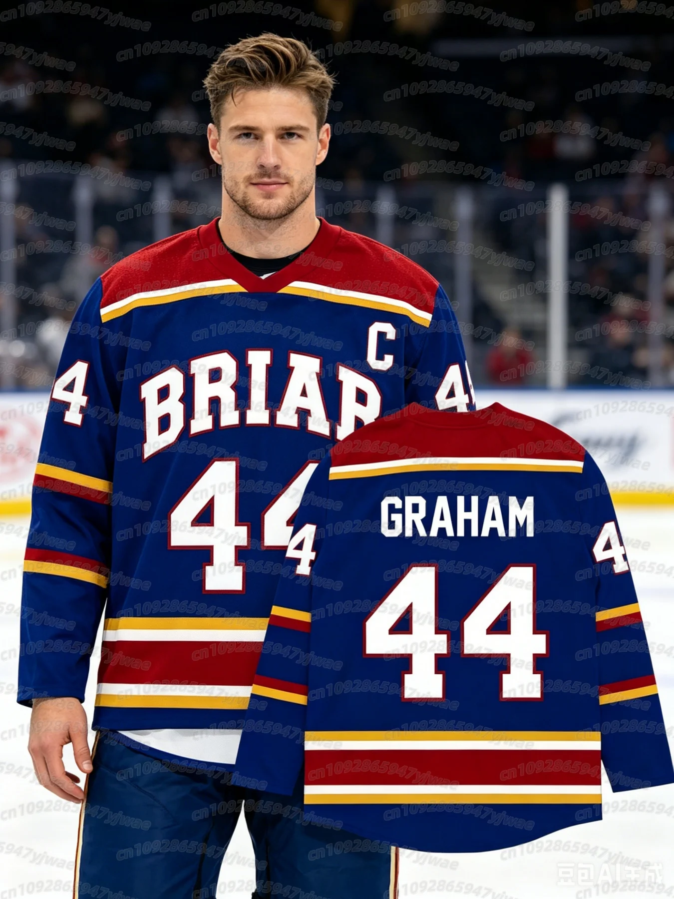 Camisetas de Hockey Off Campus para Homens, Jersey Graham 44, 22 DI LAURENTIS, 66 Tucker46, Camisetas de Manga Longa para Homens e Mulheres