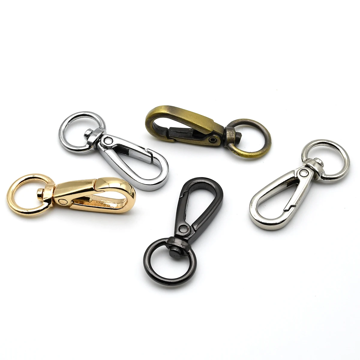 Metal Rotatable Carabiner O Ring Snap Hook Lobster Clasp Clip Buckle Bag Strap Parts Keychain Dog leash Accessories