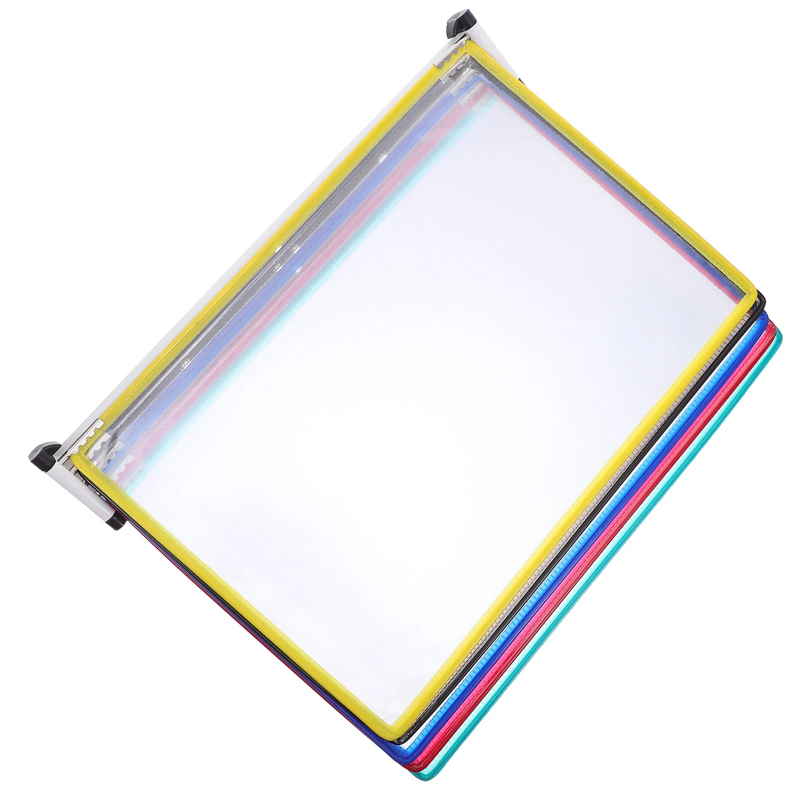 

Wall Mounted File Display Rack A4 Size Hanging Document Organizer 5 Panel Plastic Office Binder Reference Organizer for Papers