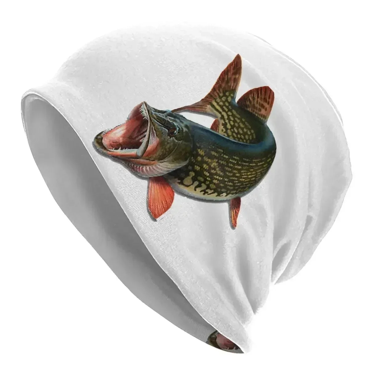 Northern Pike Fish Warm Knitted Cap Fashion Bonnet Hat Autumn Winter Outdoor Beanies Hats for Men Women Adult