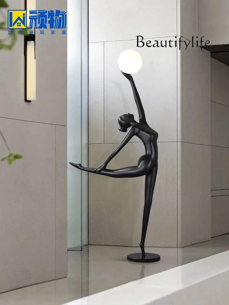 Sculpture Figure-Shaped Decoration Floor Lamp Artistic Gymnastics Decoration Floor Lamp