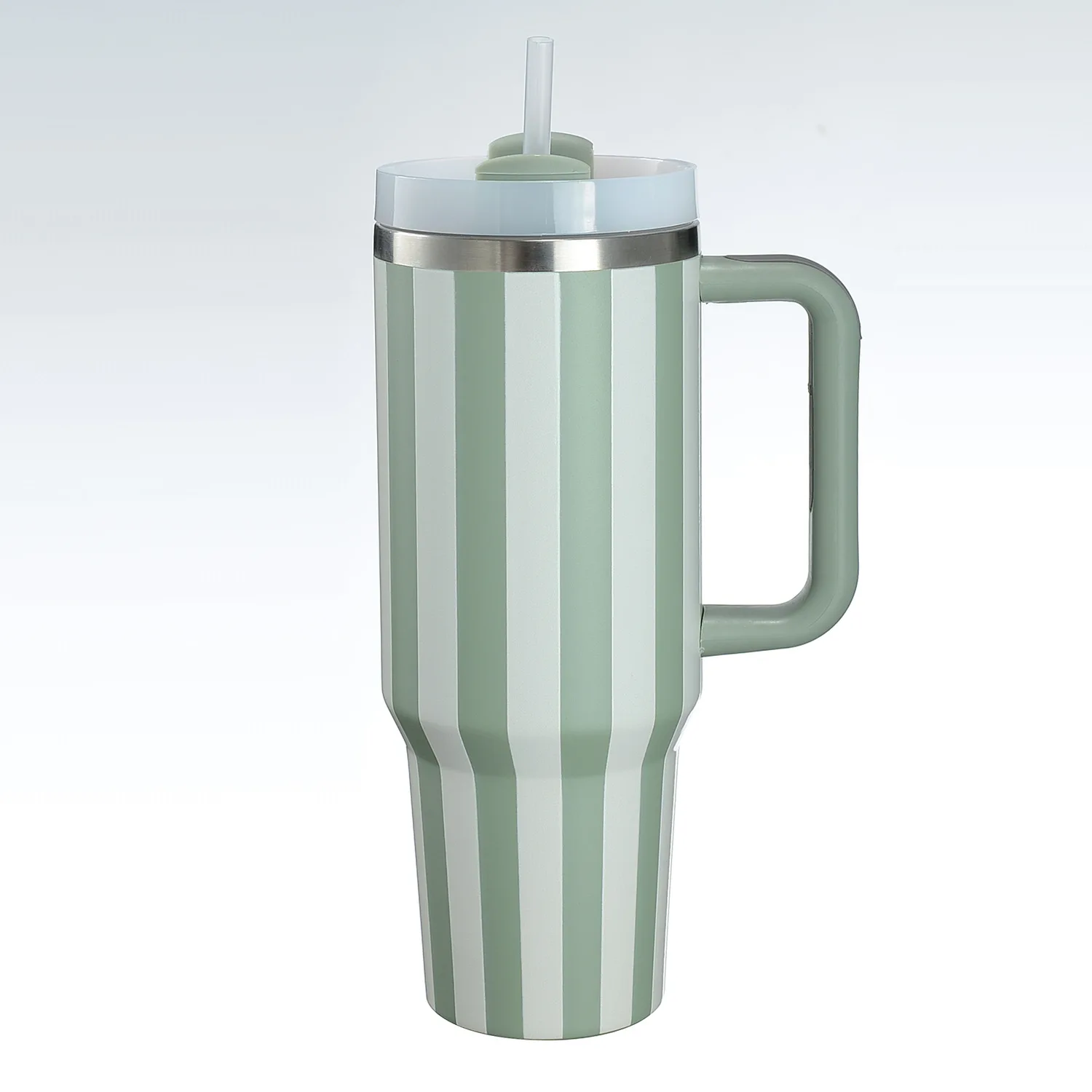 Popular listrado 40oz moda carro frio e retenção de calor grande capacidade copo de água de palha garrafa de água de aço inoxidável garrafa térmica