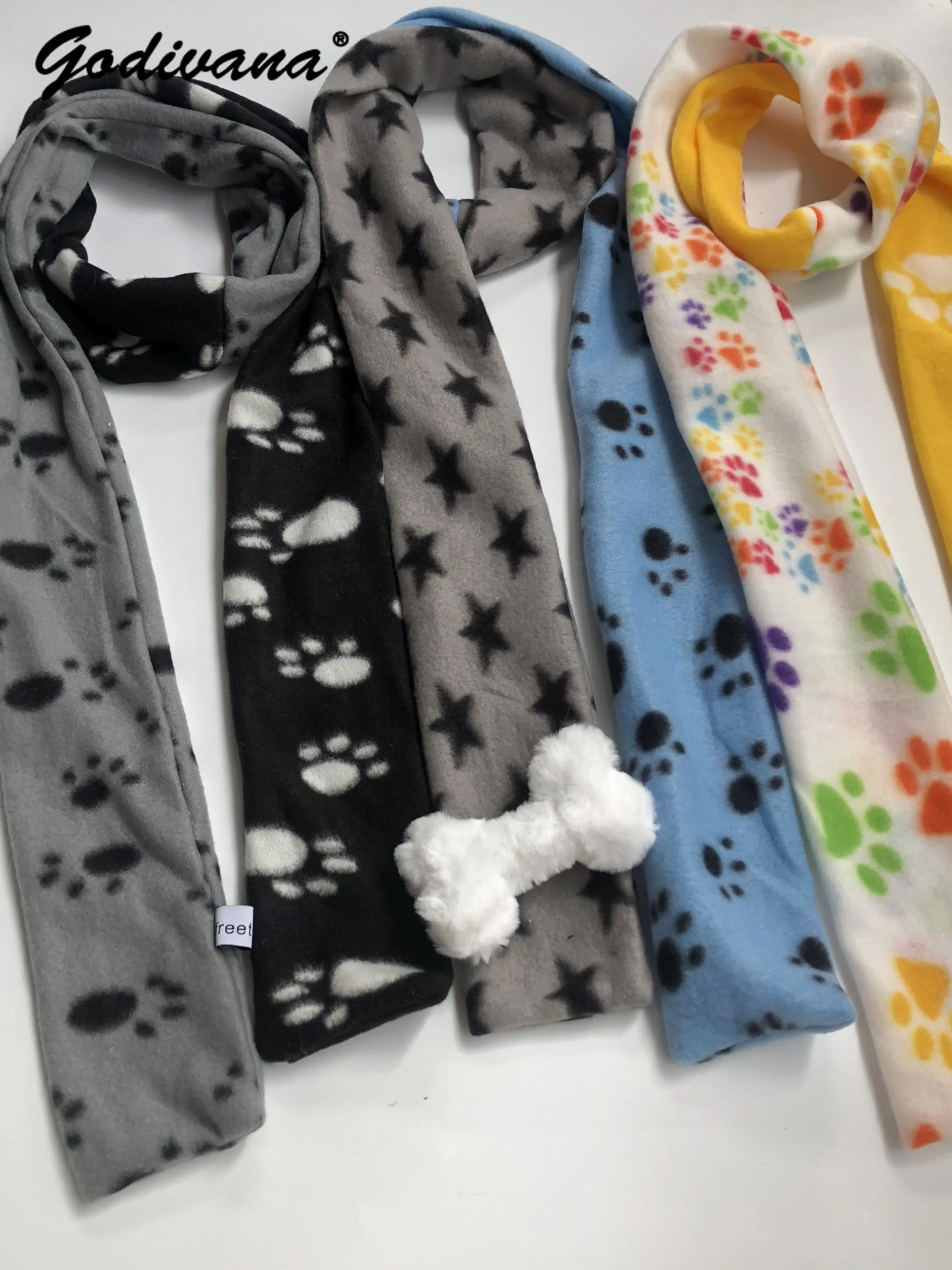 Alt Subculture Y2K Dog Paw & Bone Scarf Girl Women's Playful Sweet Cool Splicing Scarf for Fall Winter