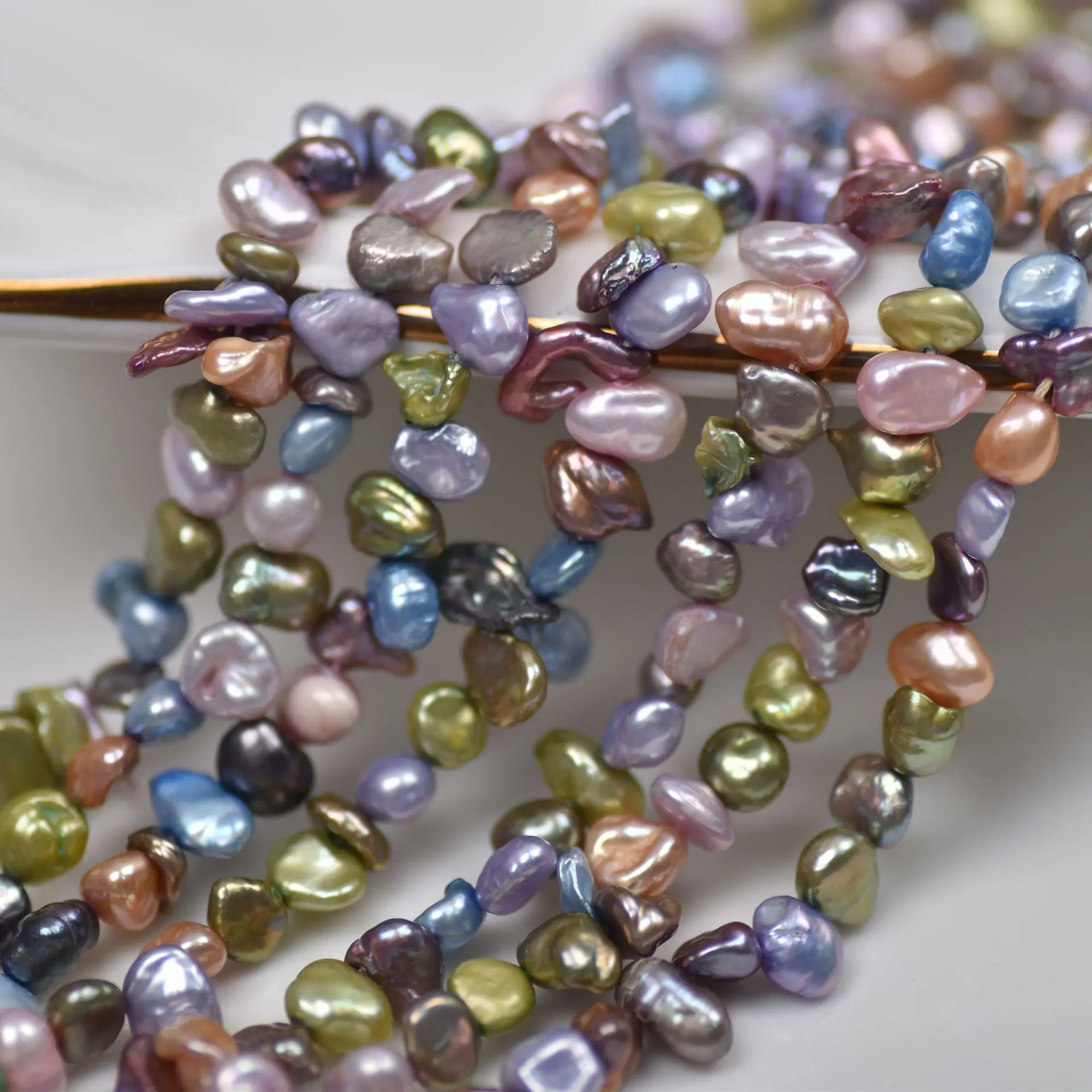 Keshi Cultured Freshwater Pearl Beads For Making Diy Jewelry Bracelet Necklace Multi-Colored, 5mm Approx 15 Inch Strand