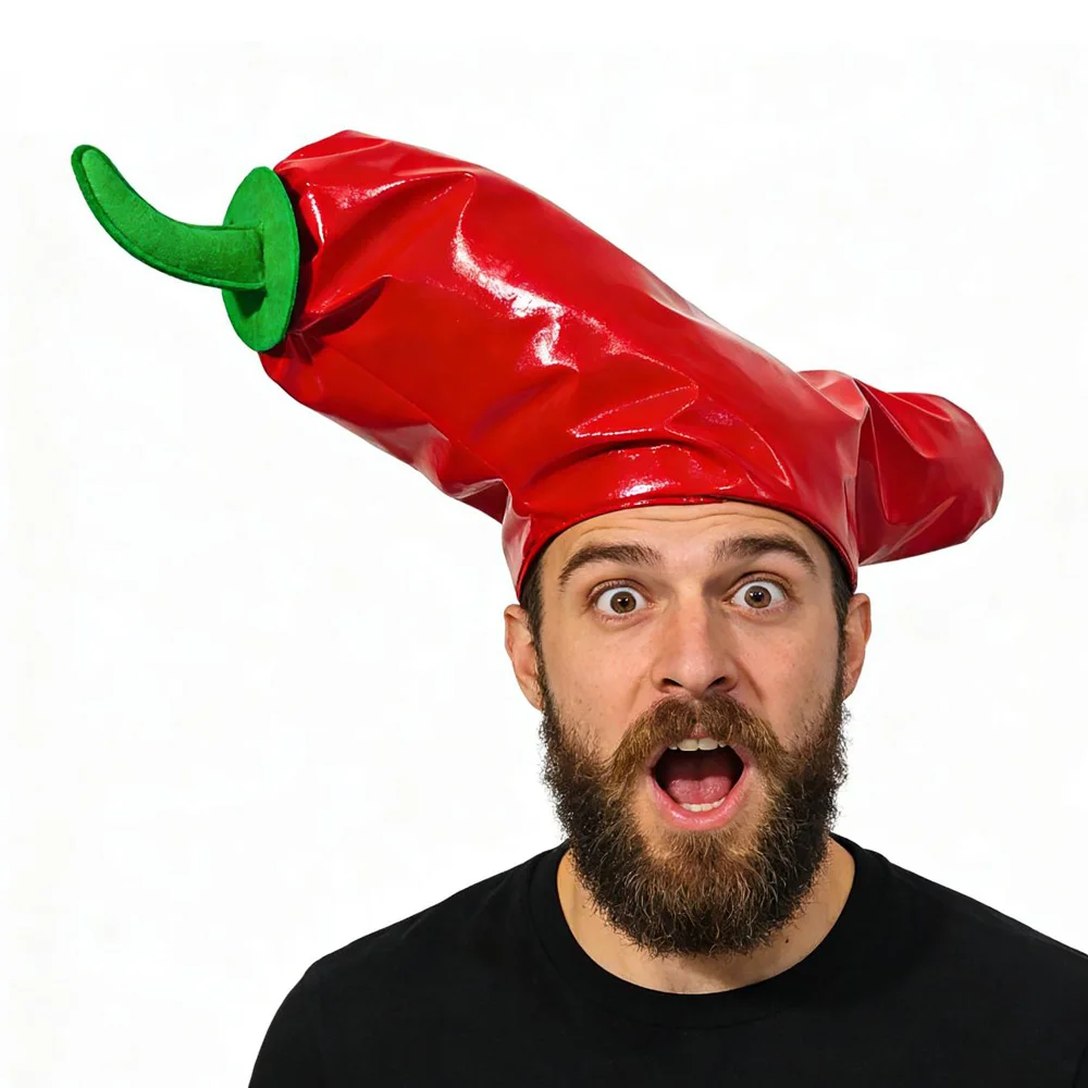 

Funny Chili Pepper Hat Cosplay Red Vegetables Shape Hats Carnival Halloween Dress Up Party Costume Props