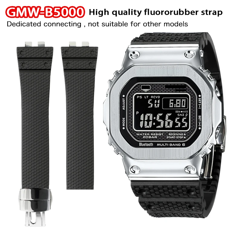 Substitute small square GMW-B5000 fluororubber strap GM-B2100 tape watch accessories