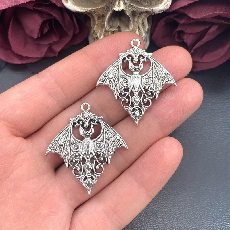 4pcs Gothic Vampire Bat Charm Pendant for DIY Jewelry Making