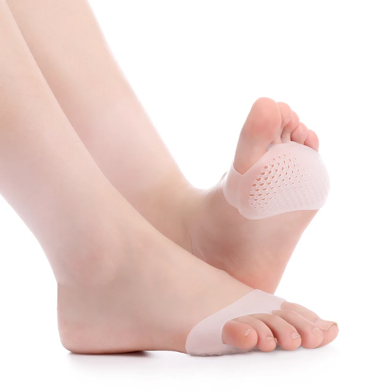 ผู้หญิง Anti-SLIP Heel Pads ซิลิโคนครึ่ง Insoles Forefoot Cushion รองเท้าส้นสูง Shock Absorption รองเท้าที่มองไม่เห็น Pads PARTY Non-Pain