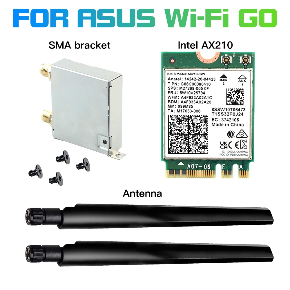 For ASUS WiFi Go AX210 WiFi 6E Network Card 5374Mbps Bluetooth 5.3 Wireless Adapter Wifi go module For ASUS B550 X570