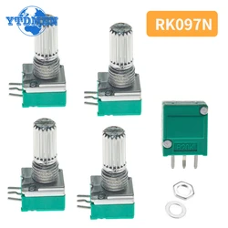 5PCS RK097N Potentiometers 3Pin Potentiometer 10K B1K 5K 20K 50K 100K 500K Audio Shaft 15mm Amplifier Sealing
