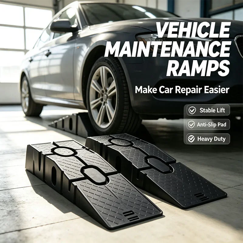 Heavy Duty Car Ramps Antiskid Working Plastic Support 1/2pcs Load 2500KG Car Maintenance Tools Ramp Board Ladder Jack Lift Tools